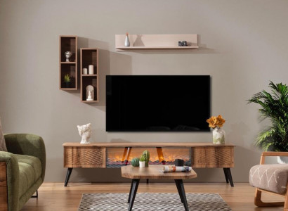 Wohnzimmer Wandmöbel Designer RTV-Lowboard TV-Regal Hängeregale 3tlg Set